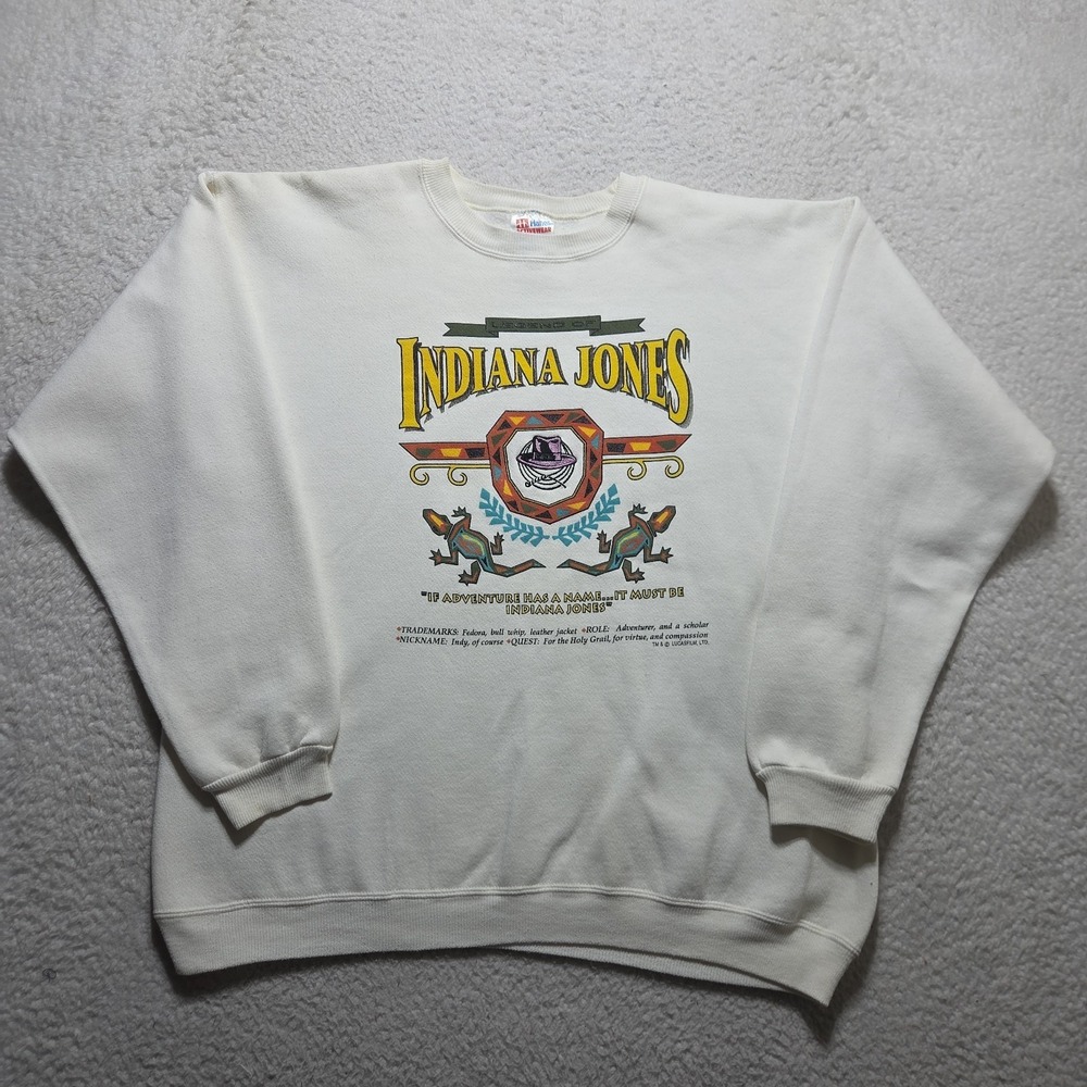 Vintage‎ 1990's INDIANA JONES Sweatshirt Size Large "If Adventure Has A Name"
